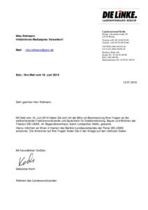 Niko Rollmann Initiativkreis Mediaspree Versenken! Mail:  