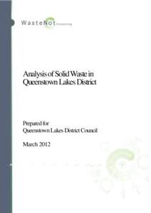 Sustainability / Kerbside collection / Wanaka / Municipal solid waste / Queenstown /  New Zealand / Transfer station / Waste minimisation / Waste Management /  Inc / Waste in New Zealand / Waste management / Waste collection / Environment