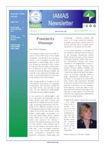 IAMAS Newsletter INSIDE THIS ISSUE: IUGG 2011