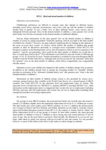 OECD Family Database www.oecd.org/social/family/database OECD - Social Policy Division - Directorate of Employment, Labour and Social Affairs SF2.2: Ideal and actual number of children Definitions and methodology Childbe