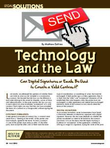 Computer law / Electronic documents / Legal documents / Electronic signature / Uniform Electronic Transactions Act / Contract / Digital signature / Email / Meeting of the minds / Law / Contract law / Cryptography