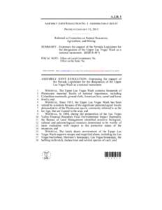 A.J.R. 1 ASSEMBLY JOINT RESOLUTION NO. 1–ASSEMBLYMAN AIZLEY PREFILED JANUARY 31, 2013 ____________ Referred to Committee on Natural Resources, Agriculture, and Mining