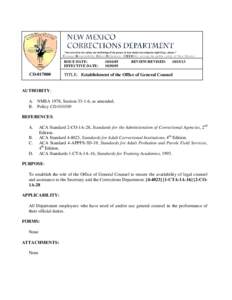 Courage Responsibility Ethics Dedication - CREDibly serving the public safety of New Mexico  ISSUE DATE: EFFECTIVE DATE:  CD[removed]