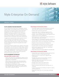 Nlyte Enterprise On-Demand  ™ PRO DUC T B RIE F