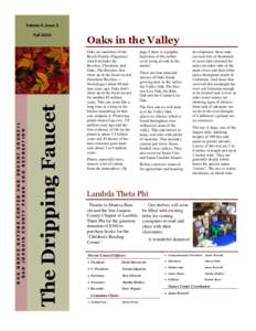 Volume 4, Issue 3  The Dripping Faucet OAK GROVE NATURE CENTER AND DOCENT COUNCIL SAN JOAQUIN COUNTY PARKS AND RECREATION