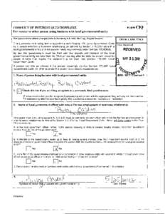 .----------------------------------·------------------, CONFLICT OF INTEREST QUESTIONNAIRE For vendor or other person doing business with local governmental entity FORMCIQ