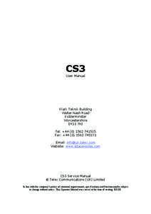 CS3 User Manual Klark Teknik Building Walter Nash Road Kidderminster