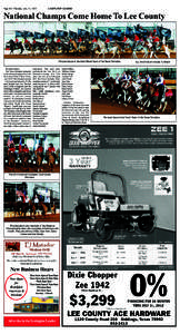 Page B2- Thursday, July 12, 2012  LEXINGTON LEADER National Champs Come Home To Lee County