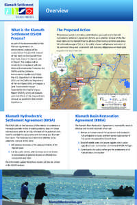 Klamath Settlement  Overview EIS/EIR PROCESS  What is the Klamath