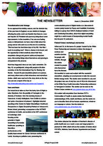 Patient Voices THE NEWSLETTER Issue 4, December[removed]Transformation and change