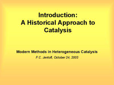 Introduction: A Historical Approach to Catalysis