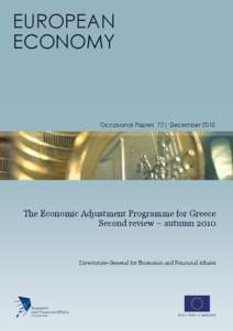 The Economic Adjustment Programme for Greece – Second review – autumn 2010 occasional paper