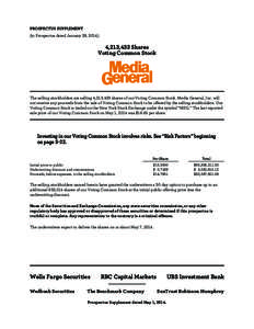 PROSPECTUS SUPPLEMENT (to Prospectus dated January 29, [removed],213,433 Shares Voting Common Stock