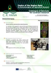 C. R. HANÁ  „Our research and development for your innovation and competitiveness“  Sheet No. 5