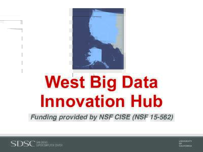 West Big Data Innovation Hub Funding provided by NSF CISE (NSF)! !  West Hub Leadership + Representa3ves