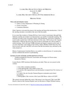 Laurel Hill House Meeting Notes August[removed]