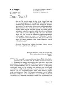 E. Khayyat  How to Turn Turk?   Сервантес Сааведра М