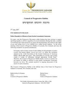 Council of Progressive Rabbis  ohnse,nv ohbcrv ,mgun