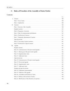 ICC-ASP/1/3  C. Rules of Procedure of the Assembly of States Parties Contents Page