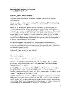Microsoft Word - Q4 2013 Facebook Earnings Transcript com.docx