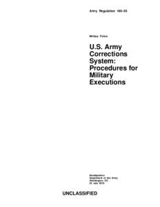 Army Regulation 190–55  Military Police U.S. Army Corrections