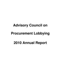 Advisory Council on Procurement Lobbying