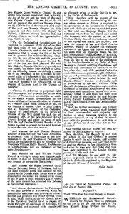 THE LONDON GAZETTE, 30 AUGUST, 1929. Jate Majesty Queen Victoria, Chapter 39, and of the Acts therein mentioned, that is to say,