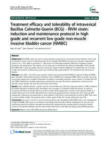 Tuberculosis / Bacillus Calmette-Guérin / Vaccines / Bladder cancer / Transitional cell carcinoma / Immunotherapy / End point of clinical trials / Cancer cell / BCG as a treatment for bladder cancer / Medicine / Oncology / Cancer treatments