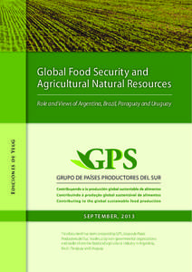 Global Food Security and Agricultural Natural Resources Ediciones de Yeug  Role and Views of Argentina, Brazil, Paraguay and Uruguay