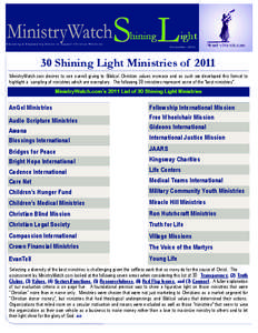 S L hining Educating & Empowering Donors to Support Christian Ministries  ight