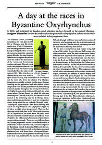 EGYPTIAN  ARCHAEOLOGY A day at the races in Byzantine Oxyrhynchus