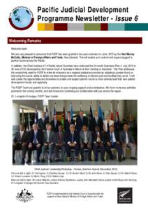 Pacific Judicial Development Programme Newsletter - Issue 6    