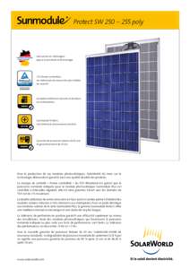 Protect SW 250 – 255 poly  Fabrication en Allemagne, pays à la pointe de la technologie  TÜV Power controlled :