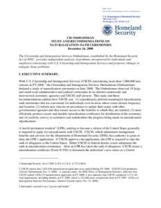Office of the Citizenship and Immigration Services Ombudsman U.S. Department of Homeland Security Mail Stop 1225 Washington, DC[removed]