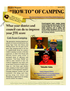 January 2013  	 Outdoor Programs “HOW TO” OF CAMPING D