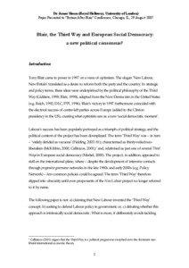 Politics of the United Kingdom / Labour parties / Socialist International / Tony Blair / Blairism / Third Way / Neoliberalism / Progress / Labour Party / Political philosophy / Politics / Social democracy