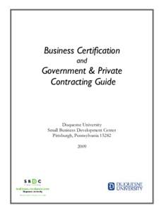 Business Certification and Government & Private Contracting Guide