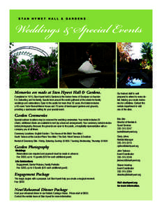 Weddings & Special Events STAN HYWET  HALL