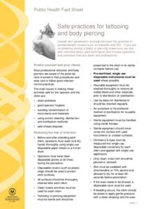 Safe practices for tattooing and body piercing