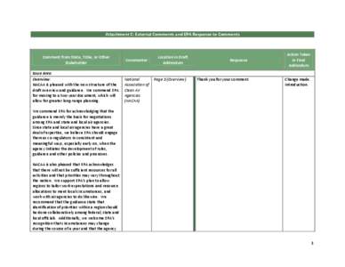 Response to Comments on Draft Office of Air and Radiation (OAR) Addendum to the FY 2014 NPM Guidance