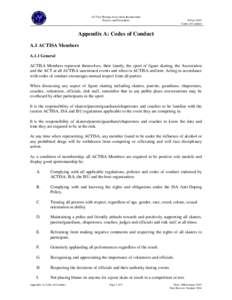 ACT Ice Skating Association Incorporated Policies and Procedures PPAA-2013 Codes of Conduct