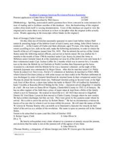 Southern Campaign American Revolution Pension Statements Pension application of John Oliver S31888 fn32NC Transcribed by Will Graves[removed]Methodology: Spelling, punctuation and/or grammar have been corrected in some 