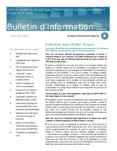 Vers un système de partage d’informations sur l’environnement Projet IEVP-SEIS Bulletin d’information  NU M ÉR O 4