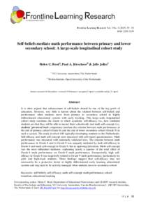 Mind / Psychology / Human behavior / Positive psychology / Self-efficacy / Self-concept / Effect size / Norm-referenced test / Work self-efficacy / Educational psychology / Education / Motivation