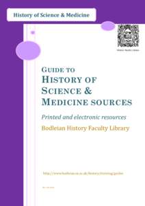 Sources for History of Science & Medicine