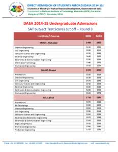   	
   	
      DIRECT	
  ADMISSION	
  OF	
  STUDENTS	
  ABROAD	
  (DASA	
  2014-­‐15)	
  