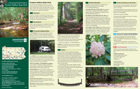 A Pennsylvania Recreational Guide for  Fowlers Hollow State Park Fowlers Hollow State Park