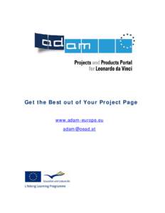 ADAM Projects and Products Portal for Leonardo da Vinci