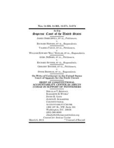 Nos, 14-562, 14-571, In The Supreme Court of the United States JAMES OBERGEFELL , ET AL., Petitioners, v.