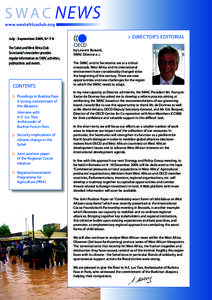 > DIRECTOR’S EDITORIAL  July - September 2009, Nº 7-9 The Sahel and West Africa Club Secretariat’s newsletter provides